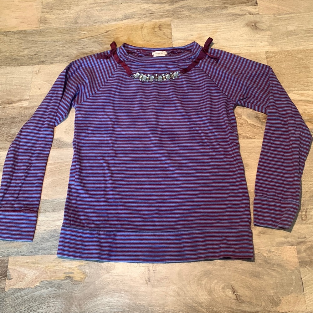 Crewcuts Striped Rhinestone Sweatshirt size 6/7
